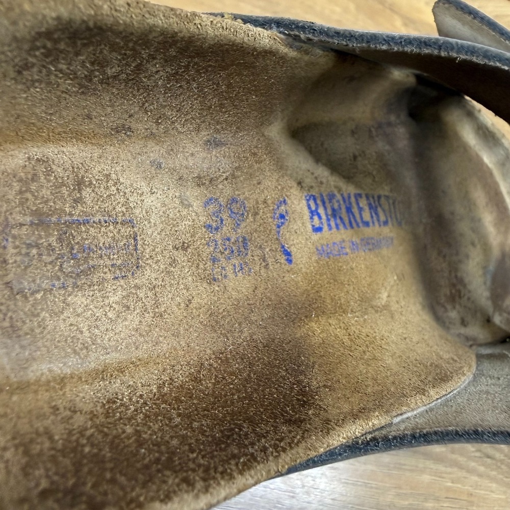 Birkenstock Arizona Soft Footbed Sandals Womens 8 N EU 39 Silver Leather Travel - Picture 10 of 10